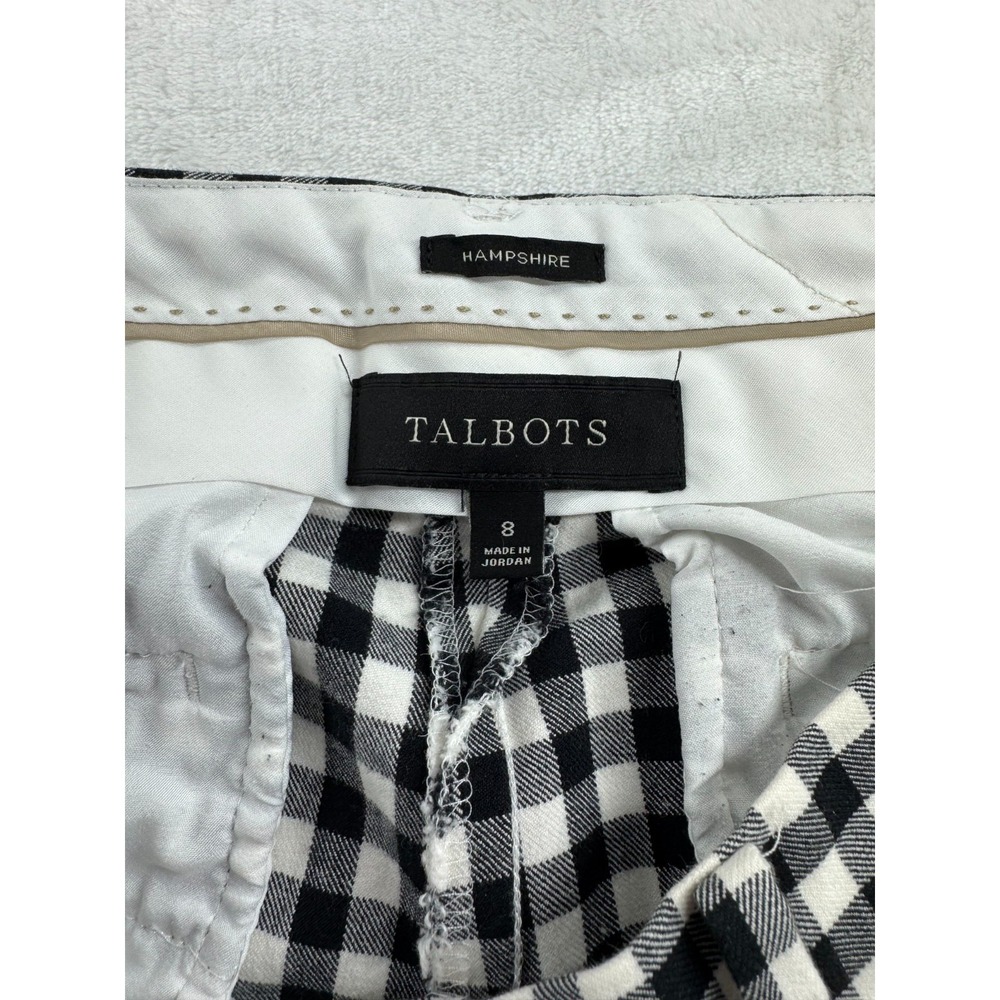 Talbots Chatham Ankle Pant Women's 8 Black White Gingham Pull-On Classic Hipster - Picture 5 of 9